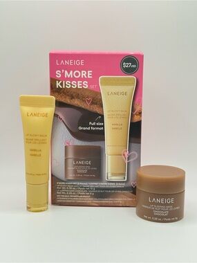 LANEIGE S'MORE KISSES Lip Set - Vanilla Lip Bank and Chocolate Lip Mask